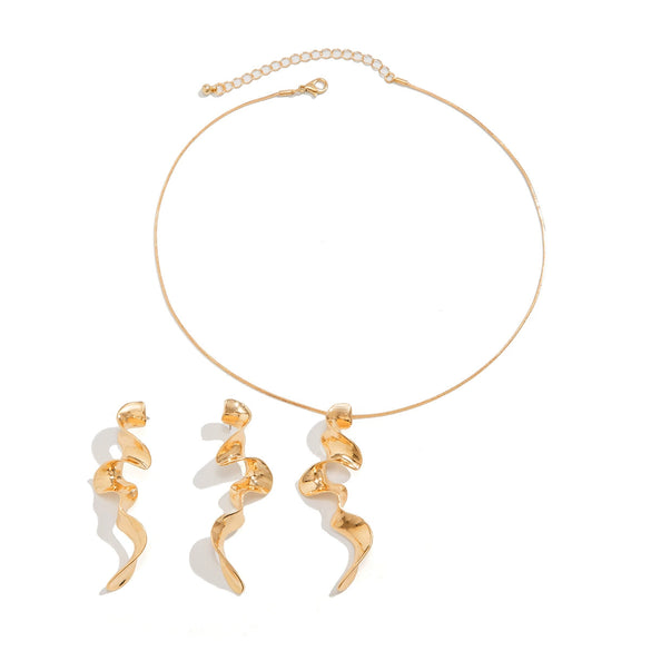 Jewelry Alloy Geometric Twisted Design Electroplating Necklace For Women