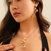 Jewelry Alloy Geometric Twisted Design Electroplating Necklace For Women