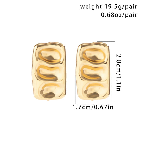 Jewelry Alloy Geometric Ushaped Spiral Stud Earrings For Women Electroplated