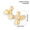 Jewelry Alloy Geometric Ushaped Spiral Stud Earrings For Women Electroplated