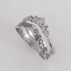 Jewelry Alloy Geometric Vshaped Garland Engagement Wedding Ring Set For Ladies With Electroplating