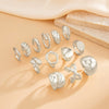Jewelry Alloy Geometric Water Drop Hug Open Ring Electroplating For Women