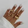 Jewelry Alloy Geometric Water Drop Hug Open Ring Electroplating For Women