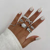 Jewelry Alloy Geometric Water Drop Hug Open Ring Electroplating For Women
