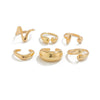 Jewelry Alloy Geometric Water Drop Hug Open Ring Electroplating For Women