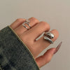 Jewelry Alloy Geometric Water Drop Hug Ring Electroplating Hip Hop Style For Women