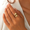 Jewelry Alloy Geometric Water Drop Hug Ring Electroplating Hip Hop Style For Women