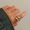 Jewelry Alloy Geometric Water Drop Hug Ring Electroplating Hip Hop Style For Women