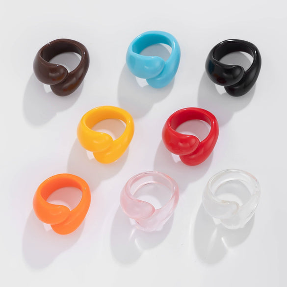 Jewelry Alloy Geometric Water Drop Hug Ring Electroplating
