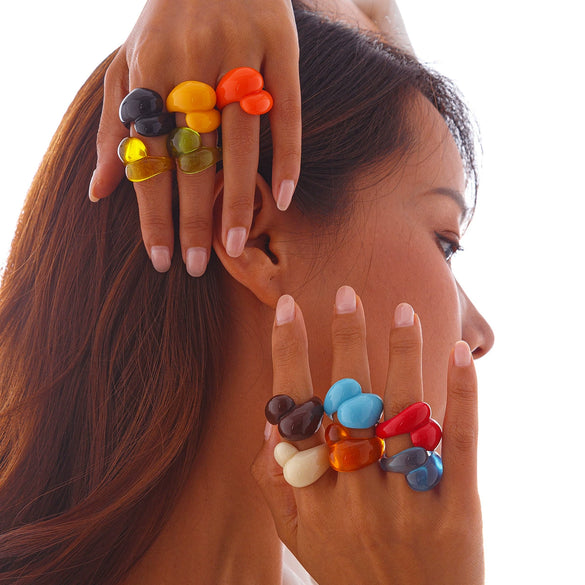 Jewelry Alloy Geometric Water Drop Hug Ring Electroplating