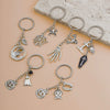 Jewelry Alloy Glass Bead Keychain With Bow And Fivepointed Star Fruit Pattern Electroplated