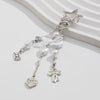 Jewelry Alloy Glass Bead Keychain With Bow And Fivepointed Star Fruit Pattern Electroplated