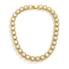 Jewelry Alloy Glass Geometric Square Diamondencrusted Cuban Chain Necklace Electroplated