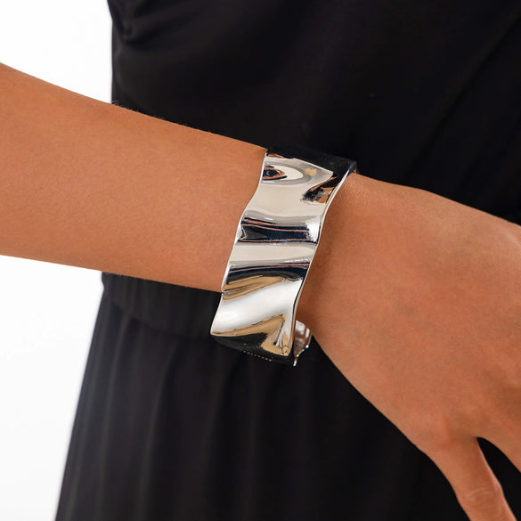 Jewelry Alloy Glossy Spring Bracelet Set Fashion Geometric Electroplating Design