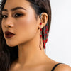 Jewelry Alloy Gothic Blood Drops Tassel Crystal Pendant Earrings For Women Electroplating
