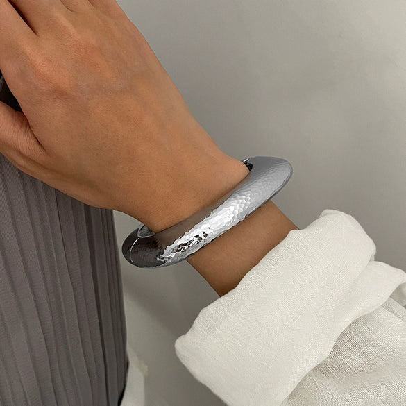 Jewelry Alloy Hammered Electroplated Irregular Exaggerated Bracelet For Women