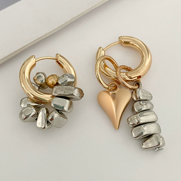Jewelry Alloy Heart Geometric Clavicle Chain Electroplating Light Luxury Style