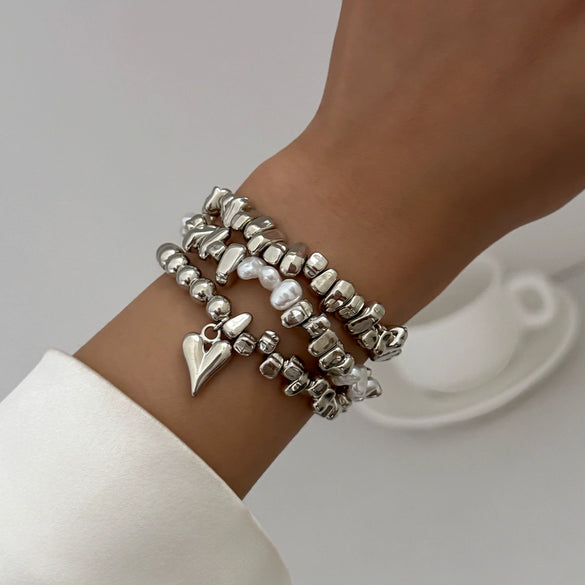 Jewelry Alloy Heart Geometric Clavicle Chain Electroplating Light Luxury Style