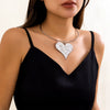 Jewelry Alloy Heart Geometric Pendant Collar Necklace For Women