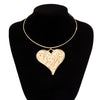 Jewelry Alloy Heart Geometric Pendant Collar Necklace For Women