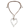 Jewelry Alloy Heart Geometric Pendant Necklace Electroplated Wax Line For Women