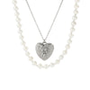 Jewelry Alloy Heart Pendant Pearl Chain Electroplating Sweet Style Women