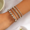 Jewelry Alloy Heart Rhinestone Beaded Bracelet Retro Light Luxury Style Electroplating