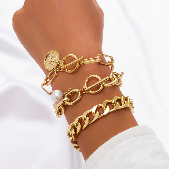Jewelry Alloy Heart Rhinestone Beaded Bracelet Retro Light Luxury Style Electroplating