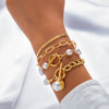 Jewelry Alloy Heart Rhinestone Beaded Bracelet Retro Light Luxury Style Electroplating