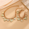 Jewelry Alloy Heart Shape Exaggerated Electroplated Clavicle Chain Necklace