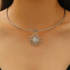 Jewelry Alloy Heart Shape Flower Hollow Retro Exaggerated Women's Short Necklace Collar