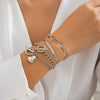 Jewelry Alloy Heart Shape Pendant Bracelet Hip Hop Punk Metal Style Electroplated