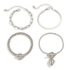 Jewelry Alloy Heart Shape Pendant Bracelet Hip Hop Punk Metal Style Electroplated