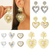 Jewelry Alloy Heart Shaped Exaggerated Baroque Pearl Women's Earrings