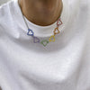 Jewelry Alloy Heart Shaped Geometric Handmade Electroplated Men's Necklace