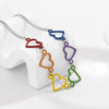 Jewelry Alloy Heart Shaped Geometric Handmade Electroplated Men's Necklace