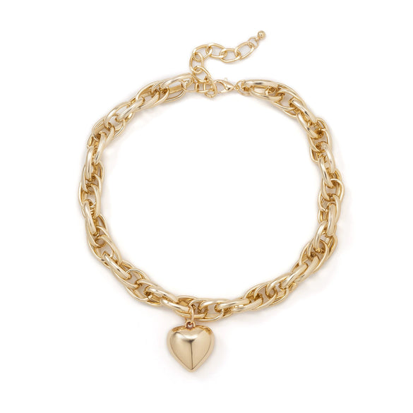 Jewelry Alloy Heart Shaped Pendant Cross Chain Necklace With Geometric Pattern And Electroplating Treatment For Women