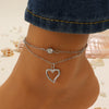 Jewelry Alloy Heart Shaped Women's Anklet Simple Fashion Bohemian Style