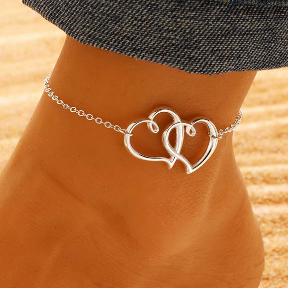 Jewelry Alloy Heart Shaped Women's Anklet Simple Fashion Bohemian Style