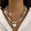 Jewelry Alloy Heartshaped Clavicle Chain With Electroplating Treatment