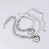 Jewelry Alloy Heartshaped Clavicle Chain With Electroplating Treatment