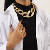 Jewelry Alloy Hiphop Punk Hollowout Water Wave Chain Necklace With Geometric Design And Electroplating For Women