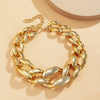 Jewelry Alloy Hiphop Punk Hollowout Water Wave Chain Necklace With Geometric Design And Electroplating For Women