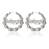 Jewelry Alloy Hiphop Punk Round Bamboo Electroplated Heart Shape Stud Earrings For Women