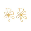 Jewelry Alloy Imitation Pearl Big Flower Geometric Diamond Earrings For Women