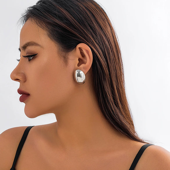 Jewelry Alloy Imitation Pearl Big Flower Geometric Diamond Earrings For Women