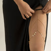 Jewelry Alloy Imitation Pearl Body Chain And Thigh Chain With Star Rhinestone Tassel Simple Sexy Style For Women