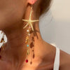 Jewelry Alloy Imitation Pearl Crystal Geometric Starfish Jellyfish Electroplated Earrings