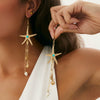 Jewelry Alloy Imitation Pearl Crystal Geometric Starfish Jellyfish Electroplated Earrings