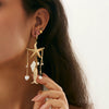 Jewelry Alloy Imitation Pearl Crystal Geometric Starfish Jellyfish Electroplated Earrings